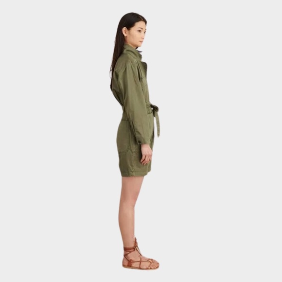 Alex Mill Expedition Short Jumpsuit | Romper | Utility | Army Green | Medium - Picture 3 of 15